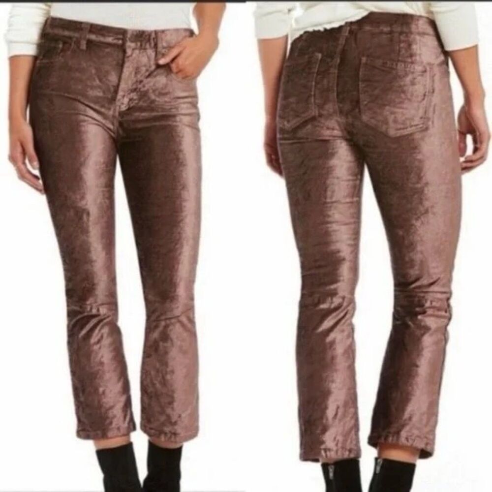 Free People Crushed Velvet Pants Size 28 – Mauve - Picture 2 of 12
